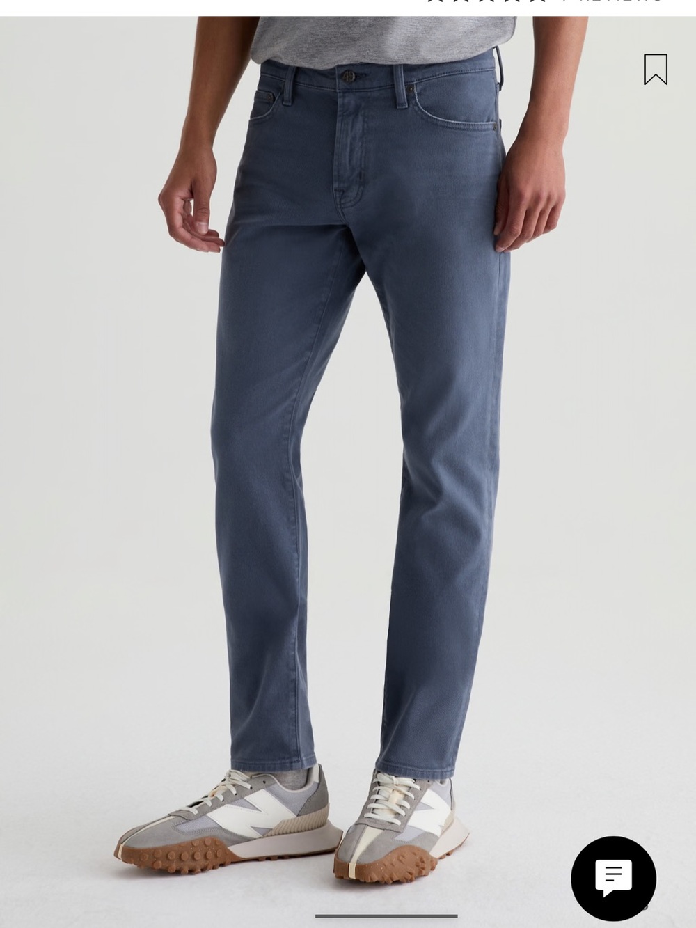 AG Tellis Stretch Sateen Modern Slim Pants jeans Bohemian Blue 33x34 33 x 34 NWT